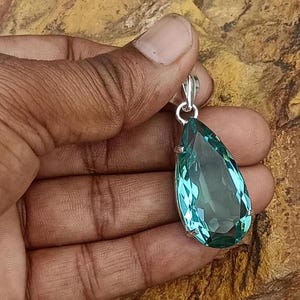 Grüner Amethyst Edelstein Anhänger, 925 Sterling Silber Anhänger, Amethyst Edelstein Anhänger, Grüner Amethyst Anhänger, Silber Anhänger, Geschenk für Sie