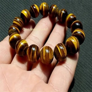 Tijgeroogarmband met personalisatie, gepersonaliseerde sieraden, kralenarmbanden voor dames | Gegraveerde armband, chakra-armband, handgemaakt