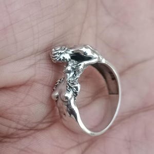 Romantic Lovers Ring, Lovers Hugging Ring, Couple Embrace Ring, Hugging Lovers Design, Sterling Silver Romantic Band, Unique Valentine Gift