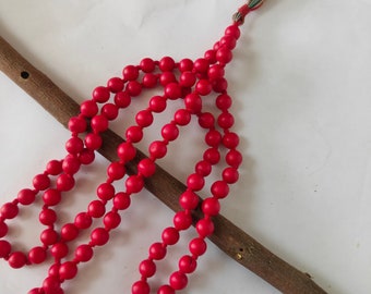 Genuine Red Coral 108 Bead Mala - Yoga Prayer Necklace, Spiritual Gift for Her
