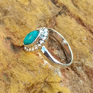 Natural Tibetan Turquoise Ring/925Sterling Silver Ring/Handmade Ring/Gift for all/Turquoise Silver Ring/Designer Turquoise Ring Gift For Her