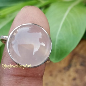 Natural Rose Quartz Gems Stone Ring, 925 solid Silver Ring, Handmade Ring, Statement Ring, Women Ring ,Gift For Her, Rose Quartz Rings