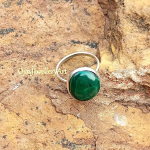 925 Sterling Silver Ring, Natural Malachite Ring, Gemstone Ring, Daily Wear Ring, Malachite Silver Ring, Ring For Women, Malachite Jewelry