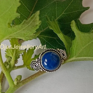 Natural Lapis Lazuli Ring,925 Sterling Silver Ring,Handmade Ring, Lapis Silver Ring, Boho Ring,Lapis Lazuli Gemstone Ring,Gift For Her \ him
