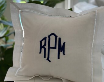 Monogrammed Linen Pillow