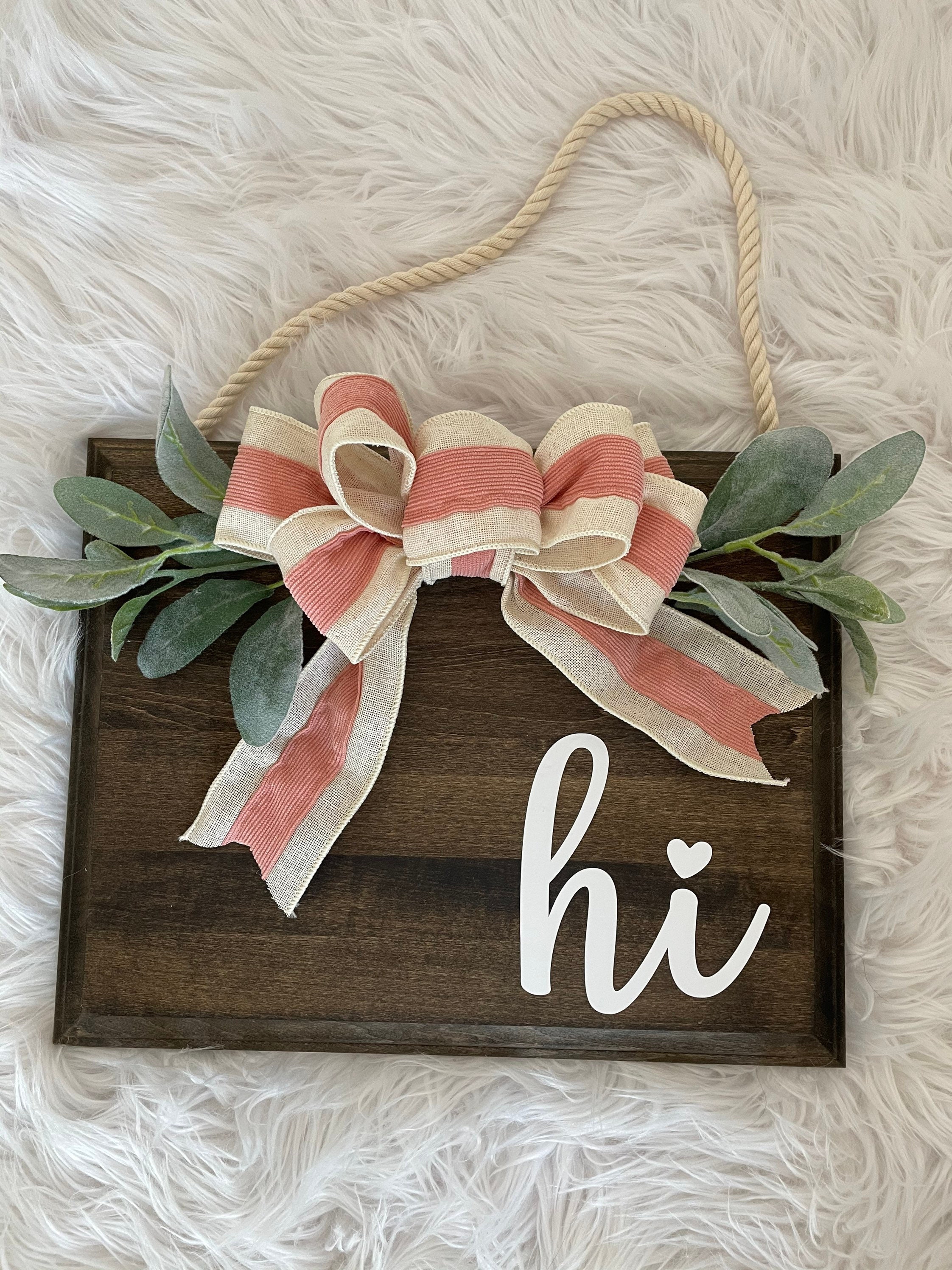 Wood door hanger front door decor rectangle wood sign hi Etsy