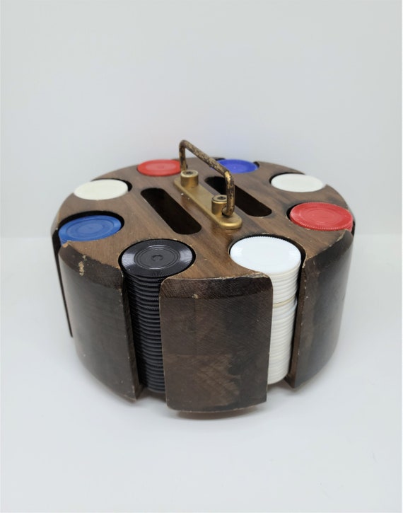 Poker Chip Carousel Poker Chip Caddy Vintage Poker Chip Set Etsy