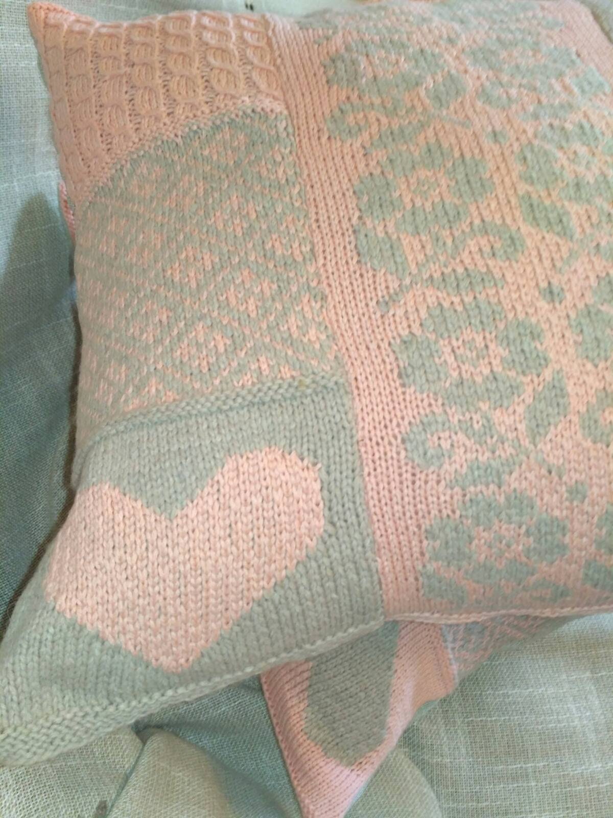 Hand Knit Pillow Patchwork Pillow Decorative Knit Pillow Etsy UK