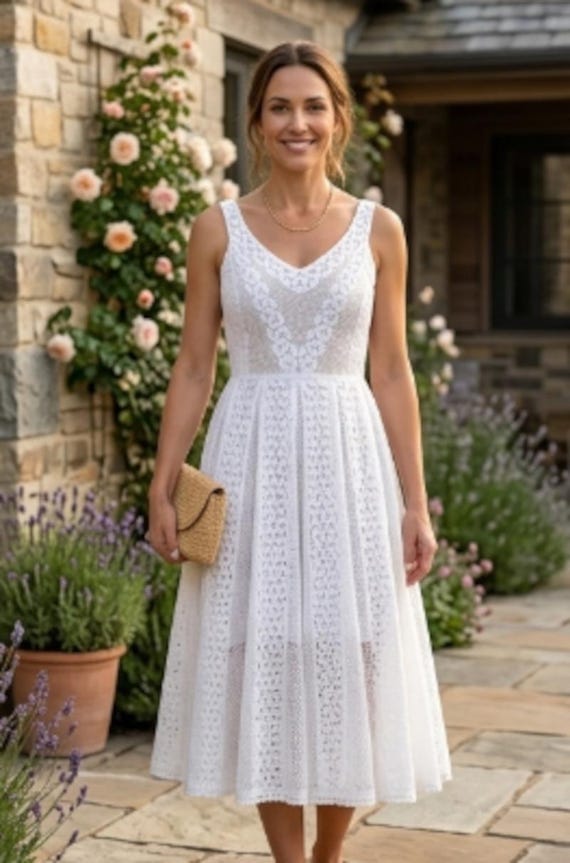 White Crochet Lace Maxi Dress, Boho Wedding, Summer Beach Formal, 100%  Cotton - Etsy