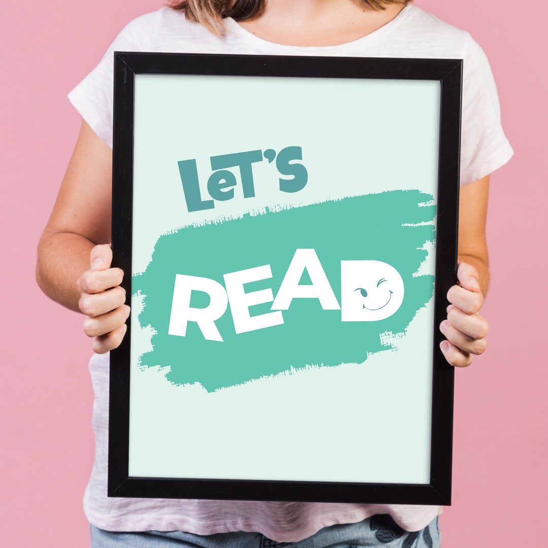 Let's Read Poster.pdf Let's Read Nursery Wall Poster, Wall Art Kids INSTANT DOWNLOAD, Kids ...