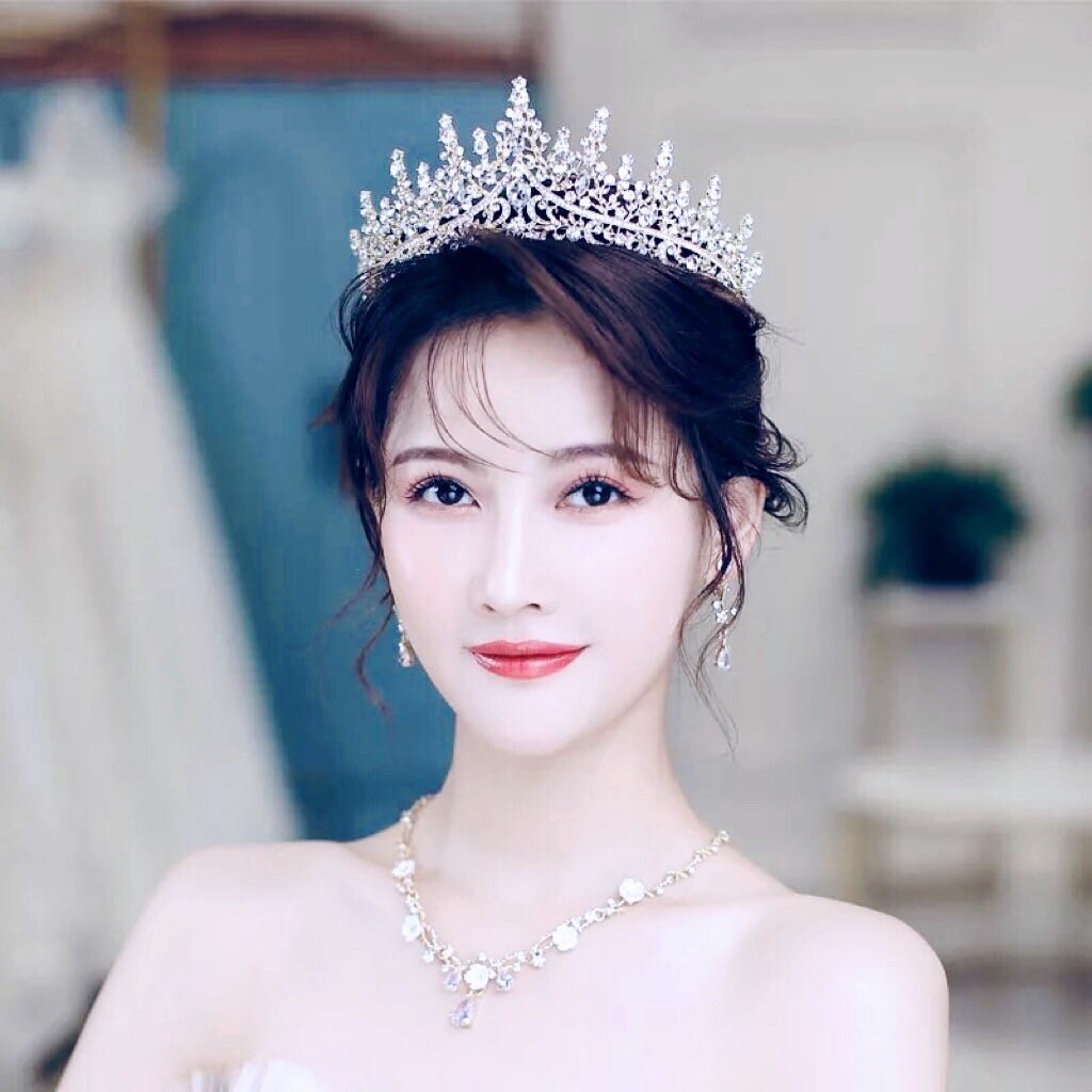 Bridal Tiara Set, Wedding Crown, Necklace, Earring for Bride, Bridal Hair  Jewelry, Princess Hairpiece, Crystal, Diamond Headpiece, Headband - Etsy