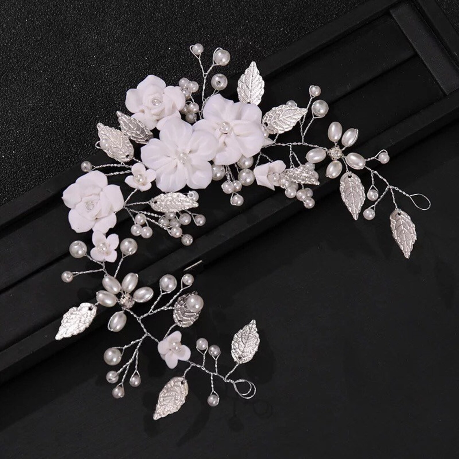 bridal floral headpiece