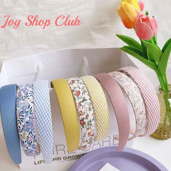 Liberty of London Style Headbands, Hairbands, Floral, Gingham Headbands, Alice Band, Spring, Summer, Pink, Yellow, Blue, Red, Green Hairband