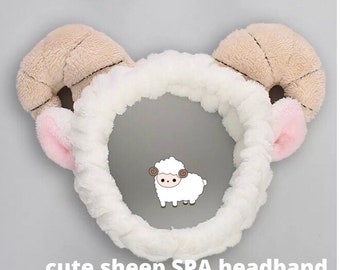 Spa Headband, Sheep Ear Headband, Makeup Headband, Soft Fash Wash Headband, Facial Skincare Headband, Animal Ear Headband, Spa Gift, Spa Day