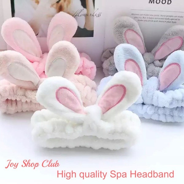 Spa Head Bands, Bunny Ear Headbands, Bath Head Wrap, Super Soft, Makeup Headband, Facial, Spa Gift Essential, Bachelorette Party Headbands