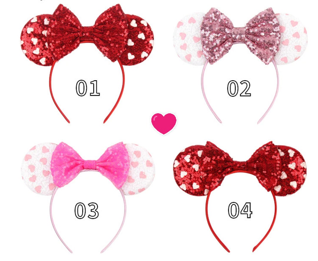 Disney Valentines Ears, Valentines Mickey Ears, Valentine's Day Minnie