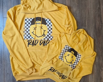Dad and mini hoodie set/ rad dad/ matching hoodies/ father son/ daddy and me/ rad like dad/ father son hoodies/ father daughter hoodies