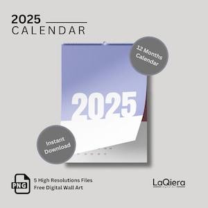 Calendar, 2025 Minimalist Calendar, Monthly Calendar, Travel Minimalist Wall Calendar, 12 Month Calendar, Wall Decor, Bonus Free Wall Art