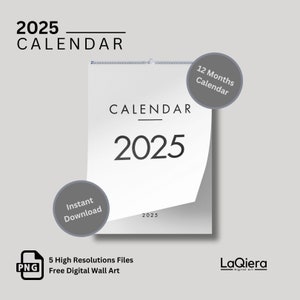 Calendar, 2025 Minimalist Calendar, Monthly Calendar, Travel Minimalist Wall Calendar, 12 Month Calendar, Wall Calendar, Bonus Free Wall Art