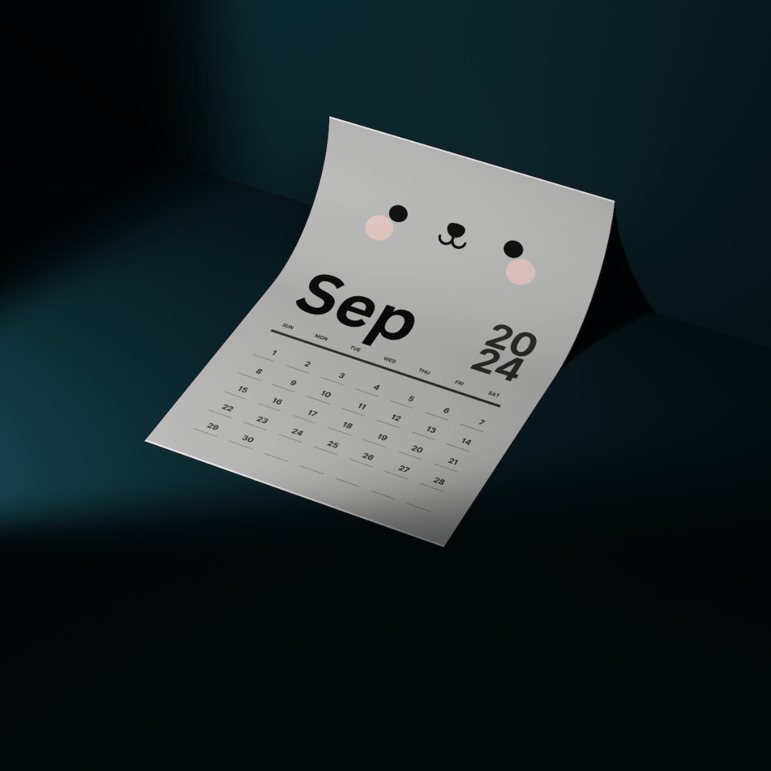 Calendar, 2024 Cute Animal Calendar, Monthly Calendar, Colorful Wall