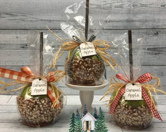 Handcrafted Faux Caramel Apple Decor - Autumn Home Decoration