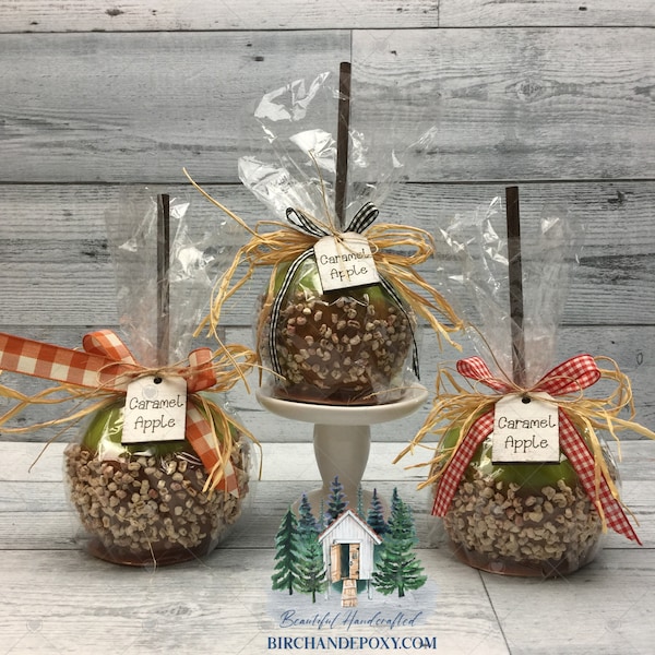 Handcrafted Faux Caramel Apple Decor - Autumn Home Decoration