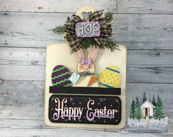 Hand Painted Wooden Easter Decorations - Breadboard Display Sign Made in USA