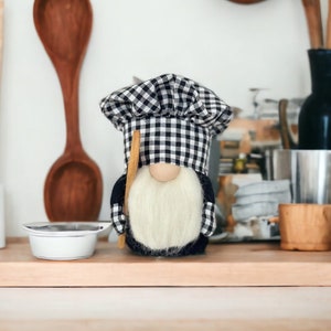 Gingham chef gnome, Kitchen gnome, Couple cook gnome, Kitchen tray decoration, Chef doll, Home gnome, Coffee table gnome, Scandinavian gnome