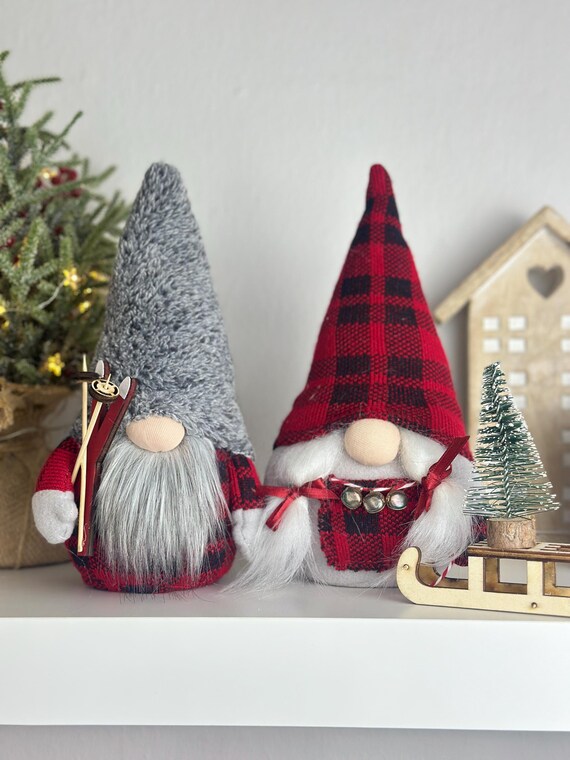 Gehydy Gnomi Natalizi Set di 3 Decorazioni Natalizie Gnomi Natale Gnomo Natalizio Elfi Christmas Decorations Home Decor per Casa Cucine - Rosso