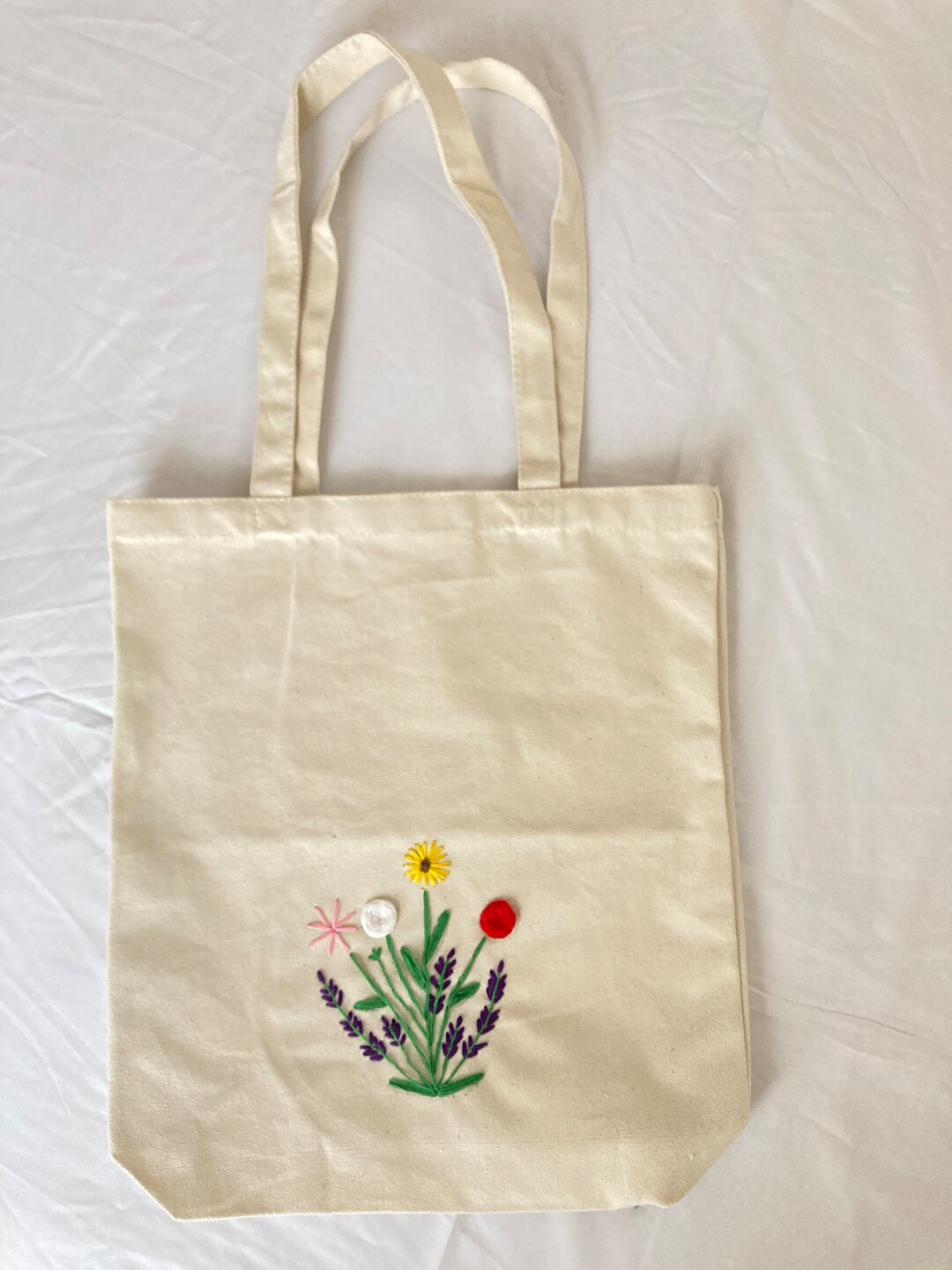 Hand Embroidered Tote Bag ,market Bag, Shopping Bag, School Bag - Etsy