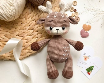 Bébé faon en peluche, renne en peluche, faon au crochet