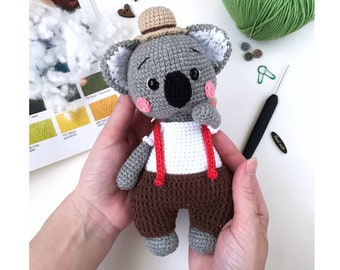 Crochet toy Koala in the image of Charlie Chaplin , Koala bear stuffed animal