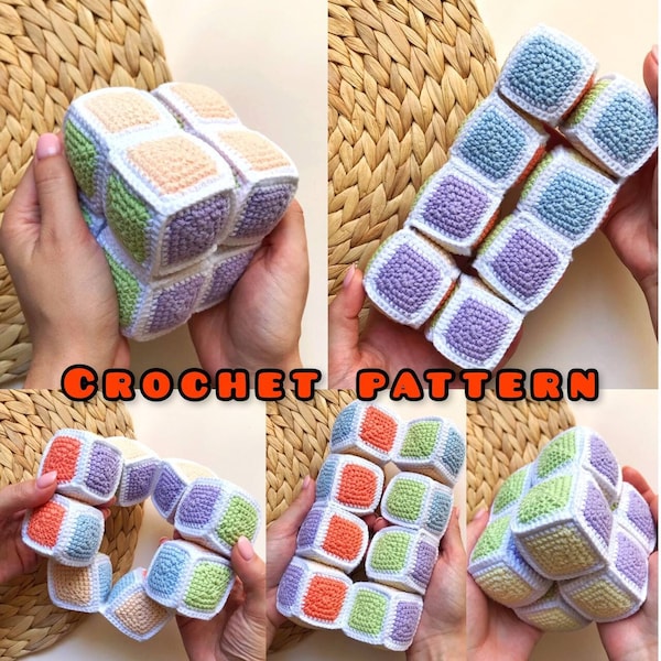 CROCHET PATTERN Fidget cube Infinity toy Stim toy Sensory baby toys Montessori educational toys PDF-file