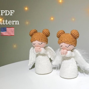 CROCHET PATTERN Angel Christmas ornament Angels tree topper Holiday decor Amigurumi pattern PDF Easy crochet patterns
