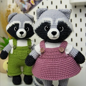 Amigurumi Сrochet pattern Raccoon 2in1 boy and girl ,Cute Animal Pattern English PDF image 5