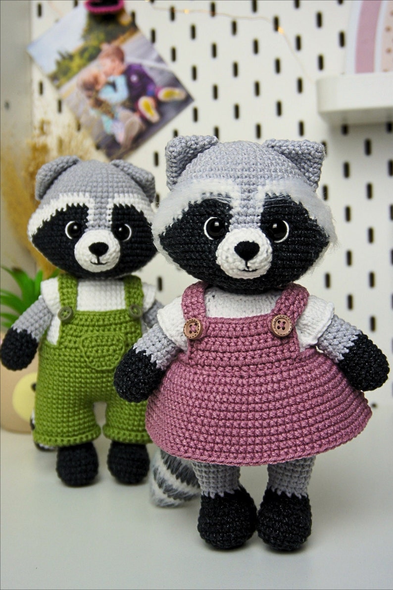 Amigurumi Сrochet pattern Raccoon 2in1 boy and girl ,Cute Animal Pattern English PDF image 5