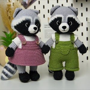 Amigurumi Сrochet pattern Raccoon 2in1 boy and girl ,Cute Animal Pattern English PDF image 4