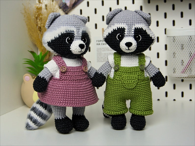 Amigurumi Сrochet pattern Raccoon 2in1 boy and girl ,Cute Animal Pattern English PDF image 4