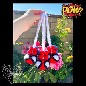 crochet Man-Spider, Superhero hanging from mirror, Spider decoration, Spider amigurumi, plush man spider