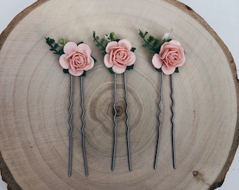 Flower hair pins / hair flowers / bridesmaid bridal wedding hair piece