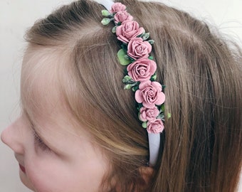Flower girl hairpiece  / Bridesmaid flower crown / wedding headband / flower girl headbamd