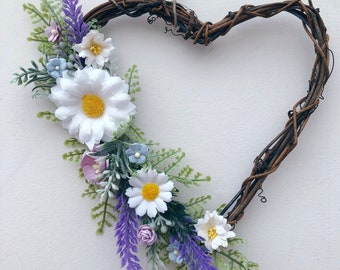 Small Heart Wreath / Wall Hanging / Mother’s Day wreath/ Mothers Day Flowers / Flower Heart Wreath