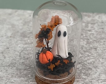 Ghost in a jar  / Adopt a ghost / Halloween autumn gift / Pet ghost in a bottle / Spooky Terrarium / Pumpkin decor