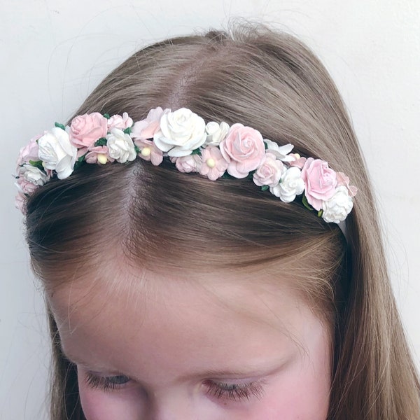 Flowergirl headband, rose headband, bridesmaid headband