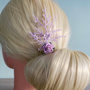 Flower hair pin / bridesmaid hair pin / lilac lavender hair pin /bridal hair pins / wedding hair pins