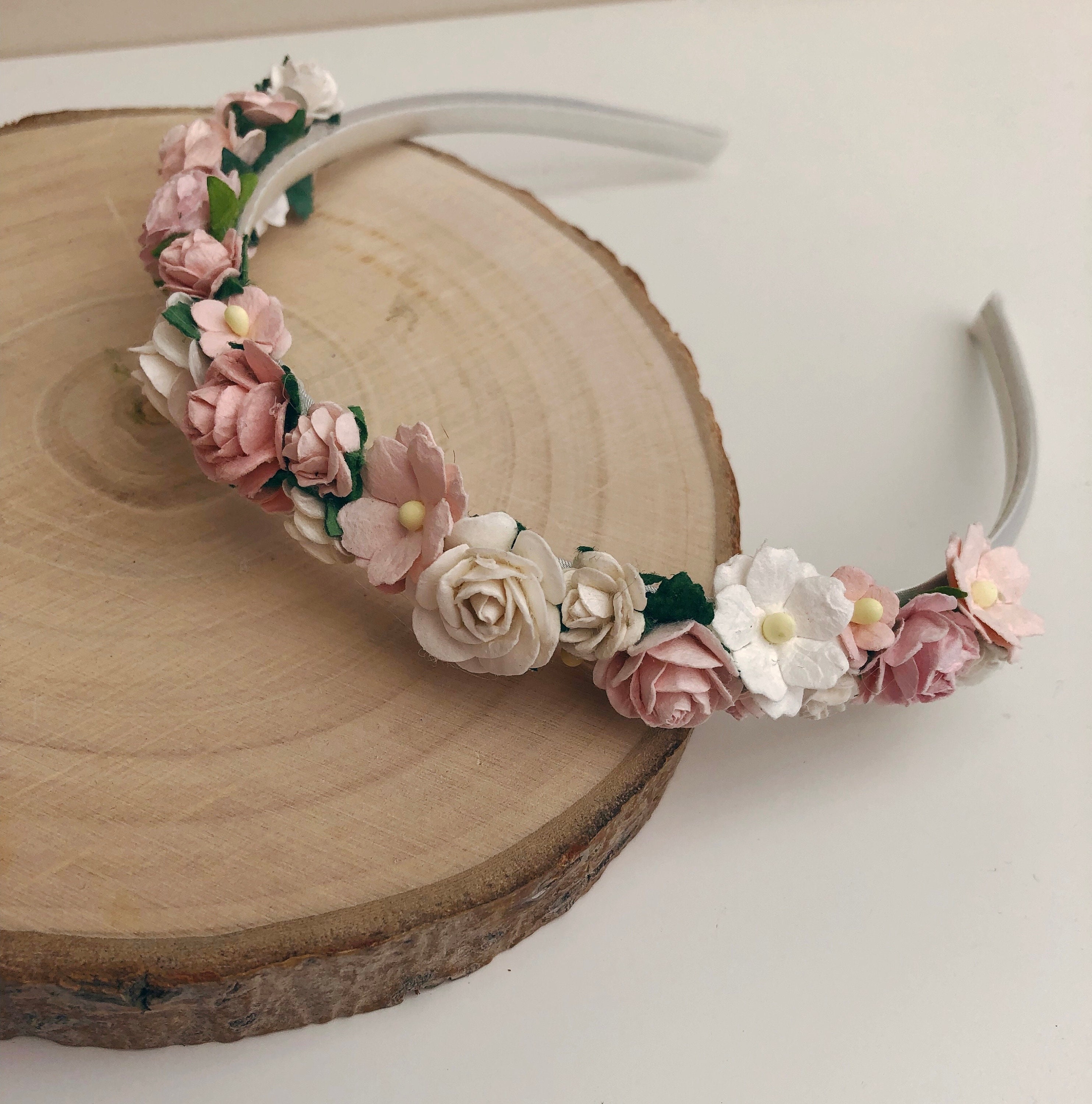 Damen Stirnband Mit Rosen-Blüten-Krone – Champagnerfarben, Für Hochzeit & Festival
