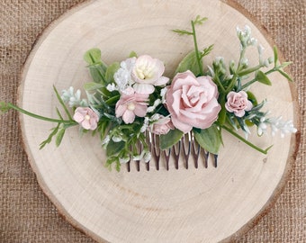 Blumen Haarkamm / Brautjungfer Haarkamm / Braut Haarkamm / Blush Haarkamm