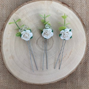 Flower hair pins, bridesmaid hair pins, bridal hair pins