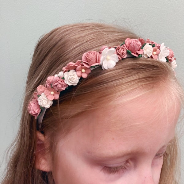 Flower girl headband / Dusky pink headband / bridesmaid headband