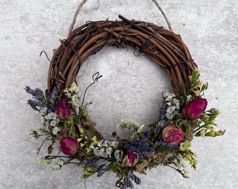 Mini dried flower wreath | Mothers Day | Spring Wall Hanging | Spring time decor